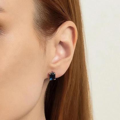 Imagem de Brinco Rommanel Solitário Retangular com Cristal 526984