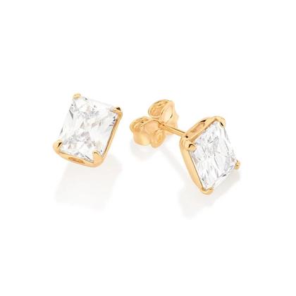 Imagem de Brinco Rommanel Solitário Retangular com Cristal 526984