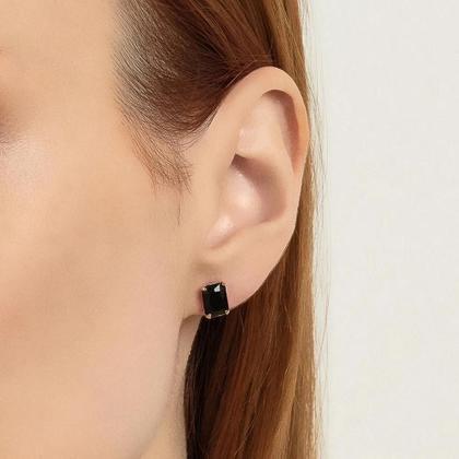 Imagem de Brinco Rommanel Solitário Retangular com Cristal 526984