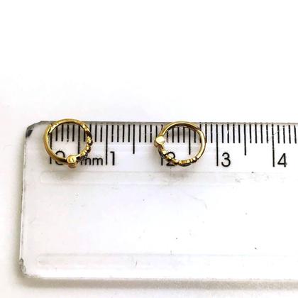 Imagem de Brinco Segundo Furo Bebe Ouro 18k Argola 6mm Coração com Diamantes B13240
