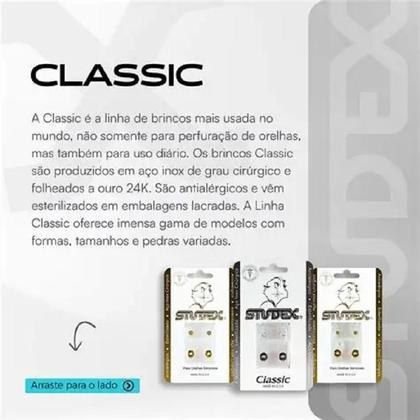 Imagem de Brinco studex classic 3mm bolinha média dourado cor:dourado