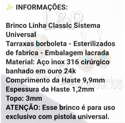Imagem de Brinco studex classic 3mm bolinha média dourado cor:dourado