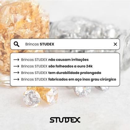 Imagem de Brinco studex system 75 adulto zircônia 2mm dourada cod 05