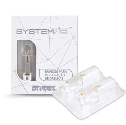 Imagem de Brinco studex system 75 adulto zircônia 2mm dourada cod 05