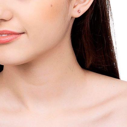 Imagem de Brincos banhado ouro 3x 24k 18k e 22k  femininos segundo furo infantil bebe recem nascido redondo cristal rommanel 523530