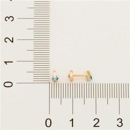 Imagem de Brincos banhado ouro 3x 24k 18k e 22k  femininos segundo furo infantil bebe recem nascido redondo cristal rommanel 523530