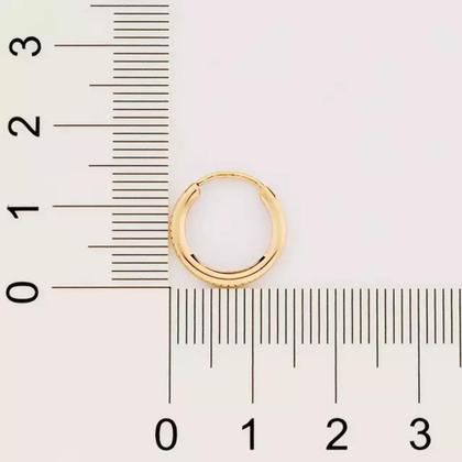Imagem de Brincos de Argola Rommanel Kit Redondo Liso Banhado a Ouro 18K Joia Versátil 527165