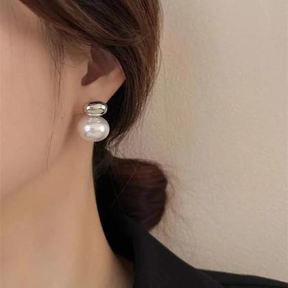 Imagem de Brincos De Pérola Em Cor Dourada Com Design De Feixe Para Mulheres, Joias De Moda Coreana,