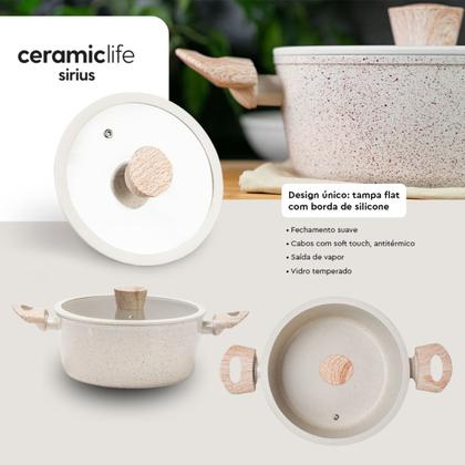 Imagem de Brinox Jogo Panelas Indução Ceramic Life Sirius 4 Pçs