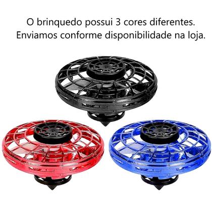 Imagem de Brinquedo 2 em 1 Spinner Mini Disco Voador que Vira Pião eletrônico Led Recarregável