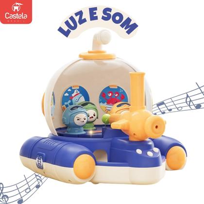 Imagem de Brinquedo Acerte o Alvo Lançador Submarino Azul Bolas Coloridas Musica e Luz - Castela