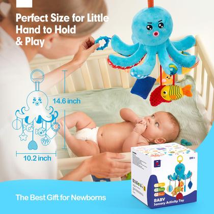 Imagem de Brinquedo Activity Octopus de 3 a 6 meses com cabos de tração e muito mais