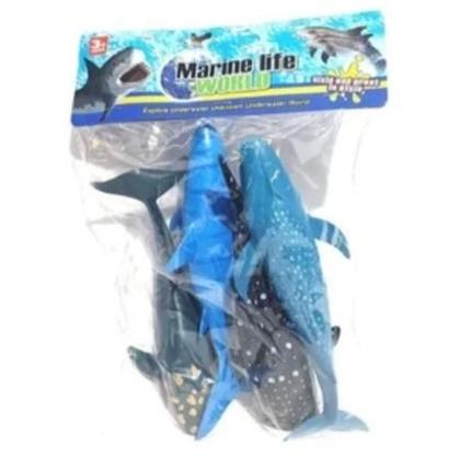 Imagem de Brinquedo Animais do Oceano + 2 Plantinhas Do Mar Bichinhos Aquático Infantil de Borracha