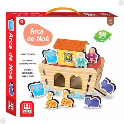 Imagem de Brinquedo Arca De Noé 34 Peças Encaixe Educativo 0475 - Nig