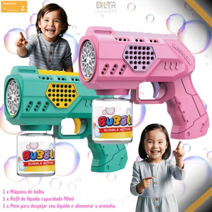 Imagem de Brinquedo Arminha De Sabão Lança Bolha De Sabão Pistola Luz