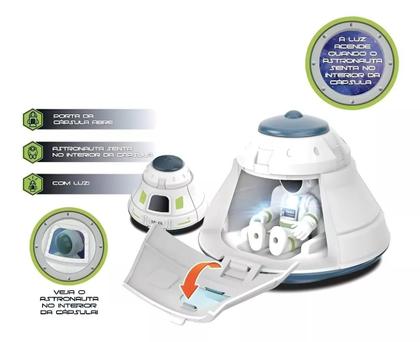 Imagem de Brinquedo Astronauta Nave Espacial C/ Luz Bateria e Boneco