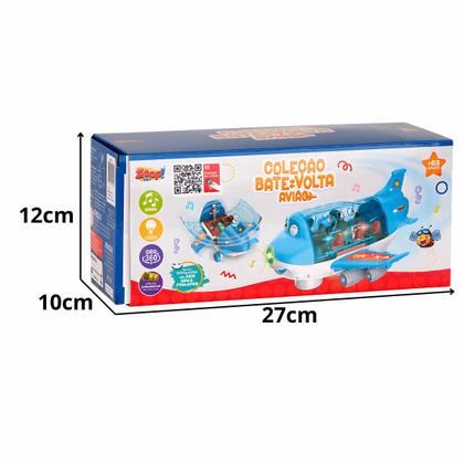 Imagem de Brinquedo Avião Bate-Volta Luzes e Som - Azul - Zoop Toys