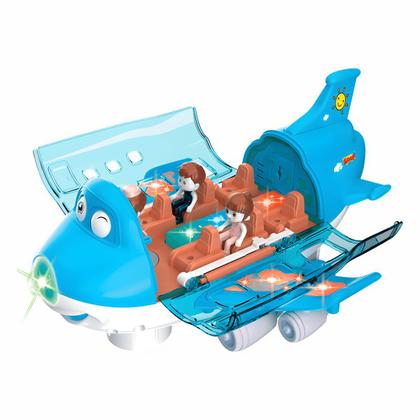 Imagem de Brinquedo Avião Bate-Volta Luzes e Som - Azul - Zoop Toys