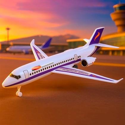 Imagem de Brinquedo Avião Infantil Decorativo Com Led 40 Cm Cor Branco