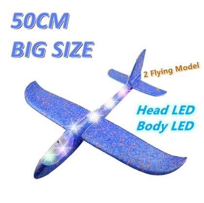 Imagem de Brinquedo Avião planador de espuma 50cm com Led na ponta