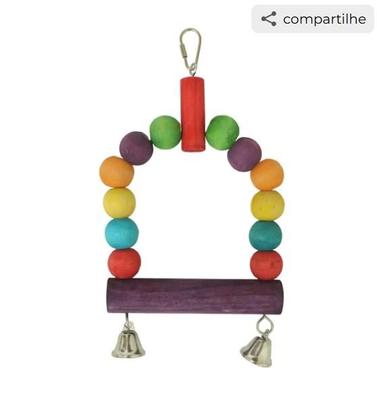 Imagem de Brinquedo Balanço Passaro Sino Bolinha Colorido Gaiola