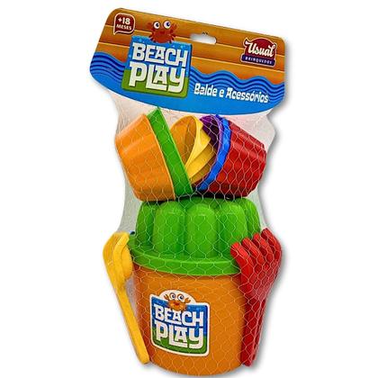 Imagem de Brinquedo Balde De Praia Com Kit Acessórios Areia Beach Play