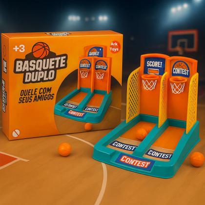 Imagem de Brinquedo Basquete Duplo Infantil de Mesa com 2 Cestas  Jogo Interativo para Crianças +3 Anos Brinquedo Menino 4299