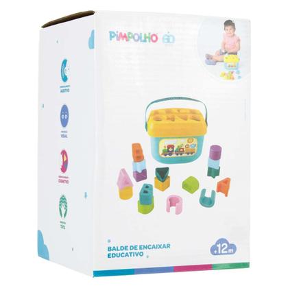 Imagem de Brinquedo Bebê Balde de Encaixar Educativo Unissex- Pimpolho