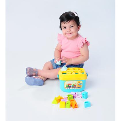 Imagem de Brinquedo Bebê Balde de Encaixar Educativo Unissex- Pimpolho