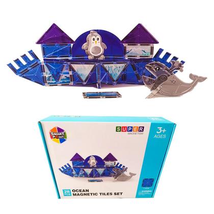 Imagem de Brinquedo Bloco Magnético De Montar C/ Imã Construção Neve