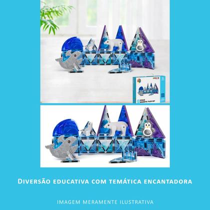 Imagem de Brinquedo Bloco Magnético De Montar C/ Imã Construção Neve