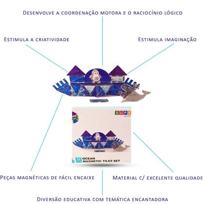 Imagem de Brinquedo Bloco Magnético De Montar C/ Imã Construção Neve