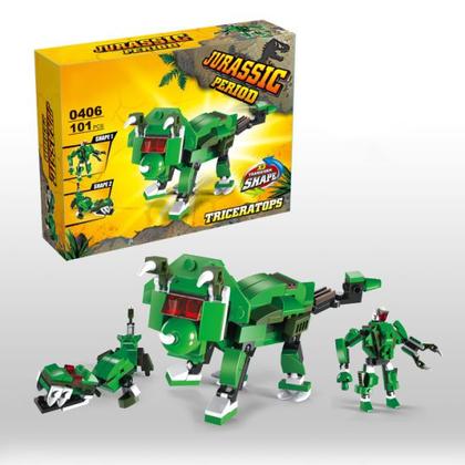 Imagem de Brinquedo Blocos De Montar 3 Em 1 Dinossauro Robô Brinquedo Estilo Transformers Dinossauros Jurássicos