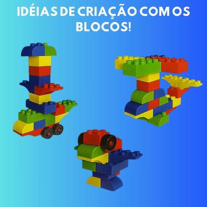 Imagem de Brinquedo Blocos de Montar 30 Peças com Rodinhas Ever Green