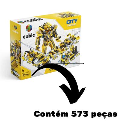 Imagem de Brinquedo Blocos de Montar Cubic 12 em 1 City 573 Peças compatível Multikids - BR1093