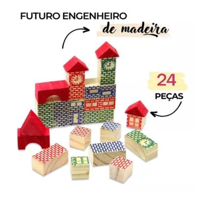 Imagem de Brinquedo Blocos De Montar Futuro Engenheiro 24 Peças