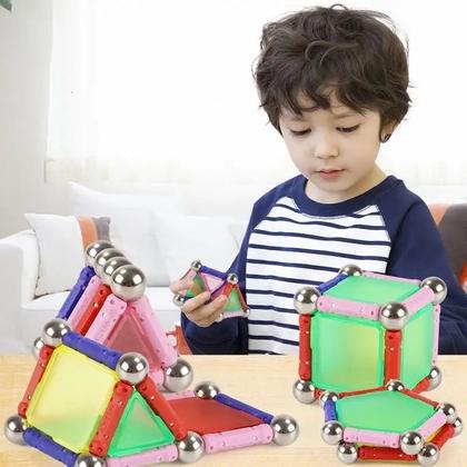 Imagem de Brinquedo Blocos De Montar Magnéticos 108pc