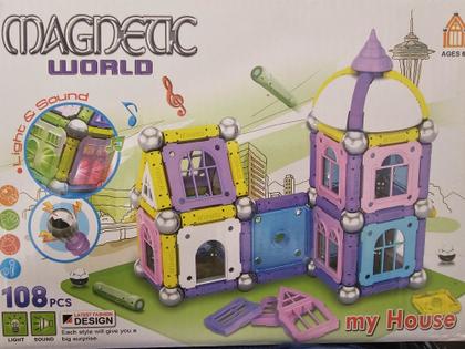 Imagem de Brinquedo Blocos De Montar Magnéticos 108pc