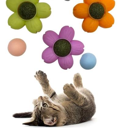 Imagem de Brinquedo Bola Interativo Com Catnip Cola Na Parede Chão