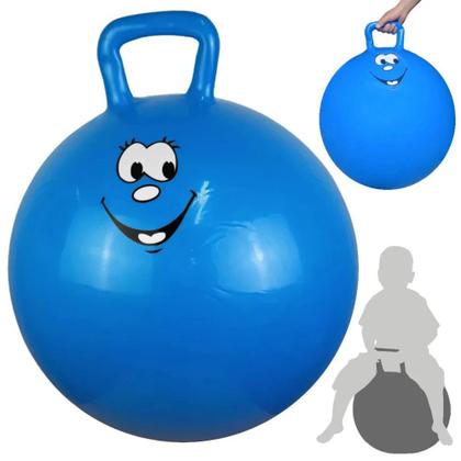 Imagem de Brinquedo Bola Pula Pula Infantil com Alca 60 Cm Azul + Mini Bomba Manual Liveup Sports