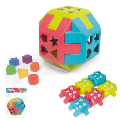 Imagem de Brinquedo Bola Quadrada Encaixe Didático Educativo Infantil Grande 25CM