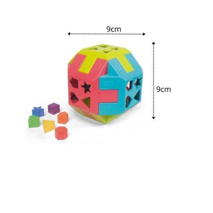 Imagem de Brinquedo Bola Quadrada Encaixe Didático Educativo Infantil Grande 25CM