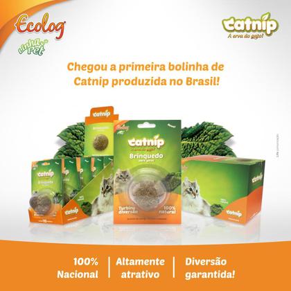 Imagem de Brinquedo Bolinha De Catnip Para Gatos Pets Erva Relaxante Natural Cat Nip Interativo Evita Sofa Cama Cortina Ecolog