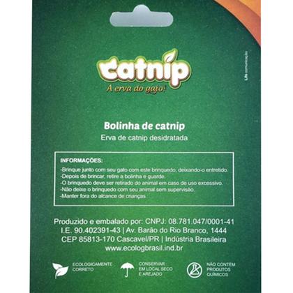 Imagem de Brinquedo Bolinha De Catnip Para Gatos Pets Erva Relaxante Natural Cat Nip Interativo Evita Sofa Cama Cortina Ecolog