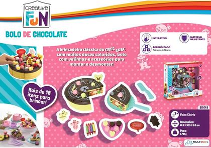 Imagem de Brinquedo Bolo De Chocolate Creative Fun Brincadeira Faz De Conta - Multikids