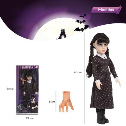 Imagem de Brinquedo Boneca Articulada Menina Wandinha 100% Vinil