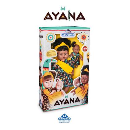 Imagem de Brinquedo Boneca Ayana Negra Mãe + Filha Vinil Adijomar