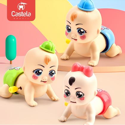 Imagem de Brinquedo Boneca Bebê Baby Engatinha Infantil Castela