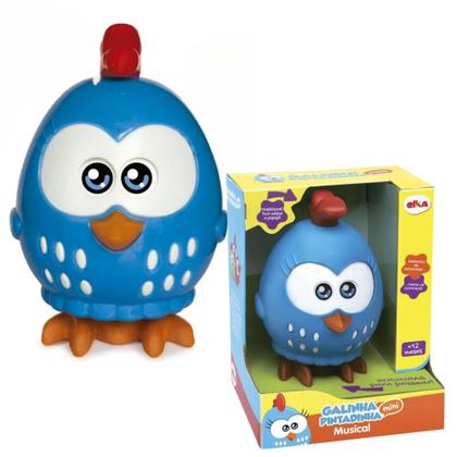 Imagem de Brinquedo Boneca Galinha Pintadinha Mini Musical 20cm Plástico Rodinhas Elka - 1044