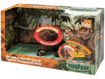 Imagem de Brinquedo Boneco Grande Dinossauro World Dino Triceratops - Emite Sons - Vinil Atóxico - Possui Articulações - Jurassic - Dinopark